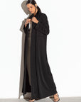 Black Suit Abaya with velvet collar