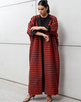 Stripe Abaya in Brick