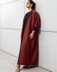 Stripe Abaya in Brick