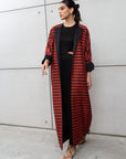 Stripe Abaya in Brick