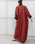 Stripe Abaya in Brick