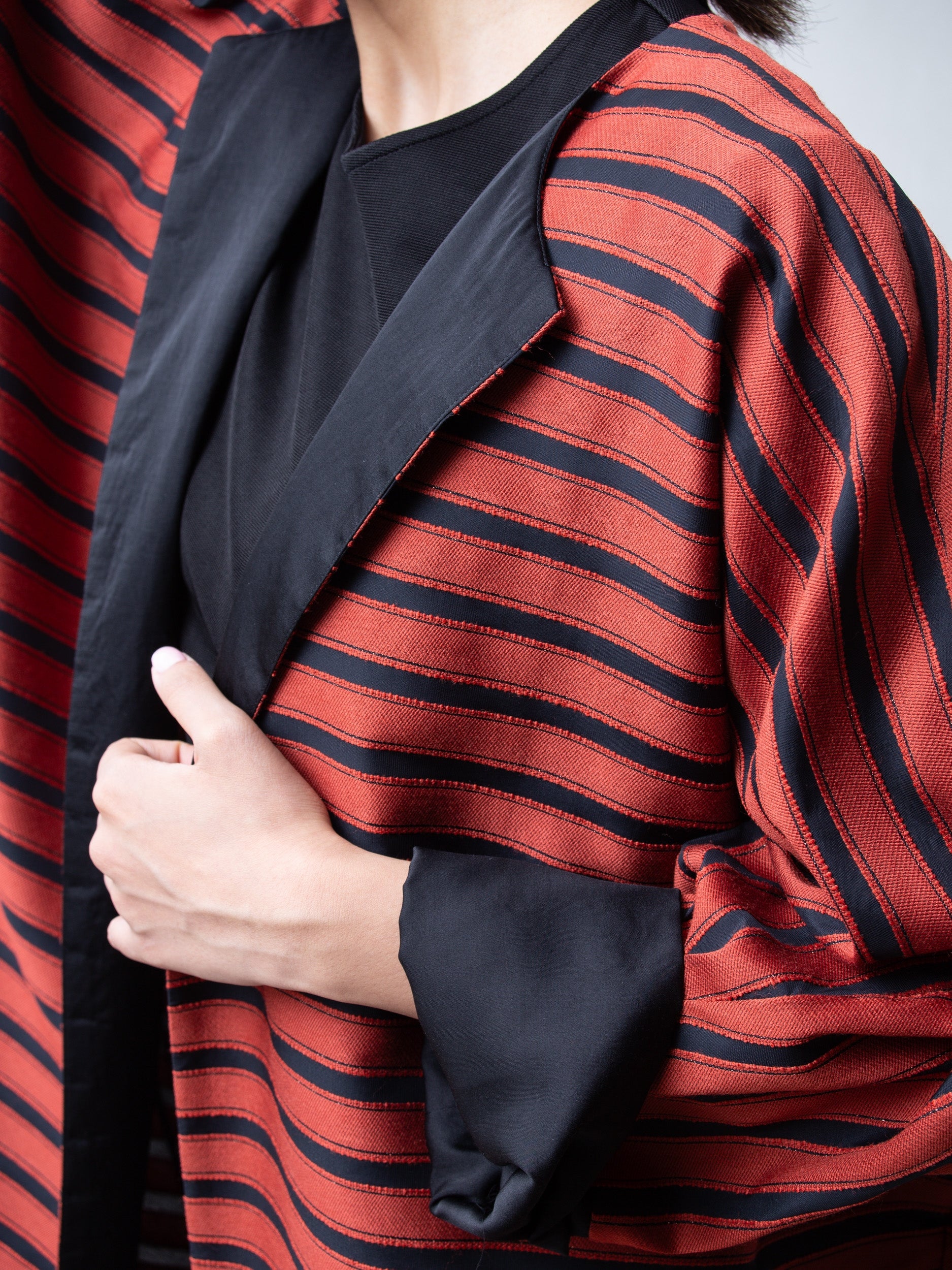 Stripe Abaya in Brick