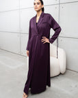 Suit Polished Abaya in Purple