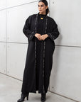 Winter Black Abaya with Detailing