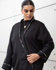 Winter Black Abaya with Detailing