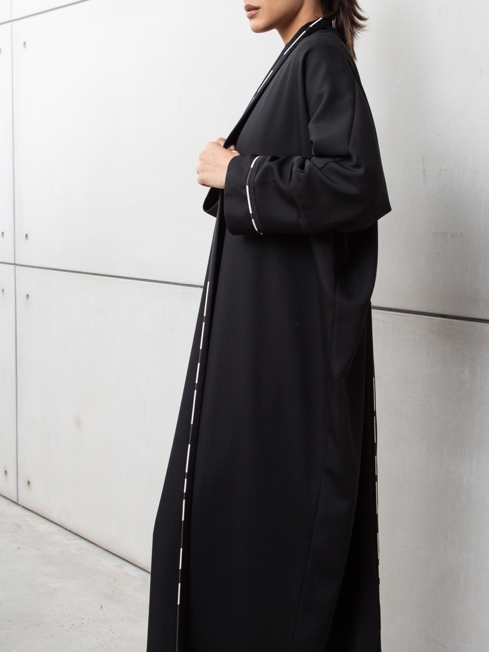 Winter Black Abaya with Detailing