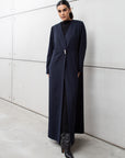 Winter Double Layered Abaya in Navy