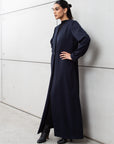 Winter Double Layered Abaya in Navy