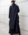 Winter Double Layered Abaya in Navy