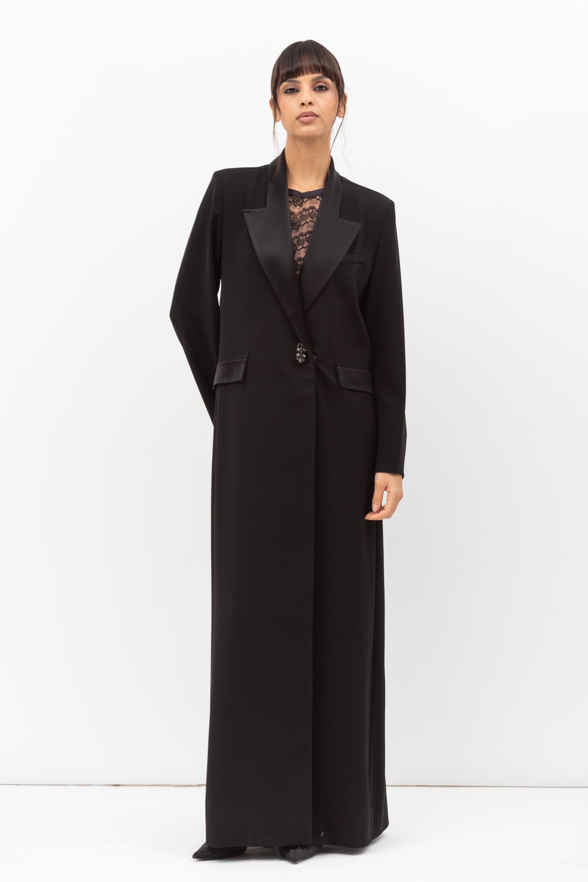 Tuxedo Abaya in Summer Black RTW