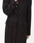 Tuxedo Abaya with Lace Belt in Black RTW