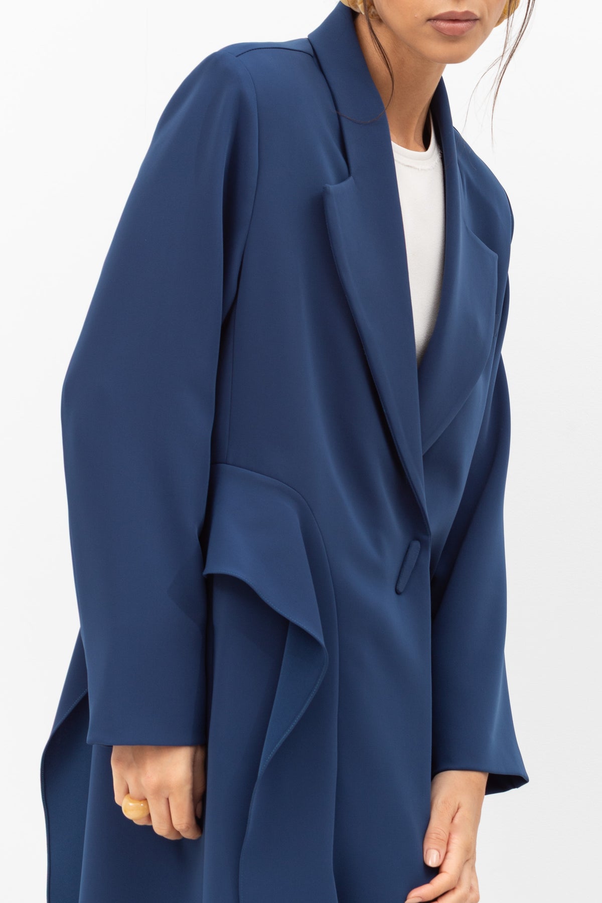 Tuxedo Abaya with Sash in Blue RTW