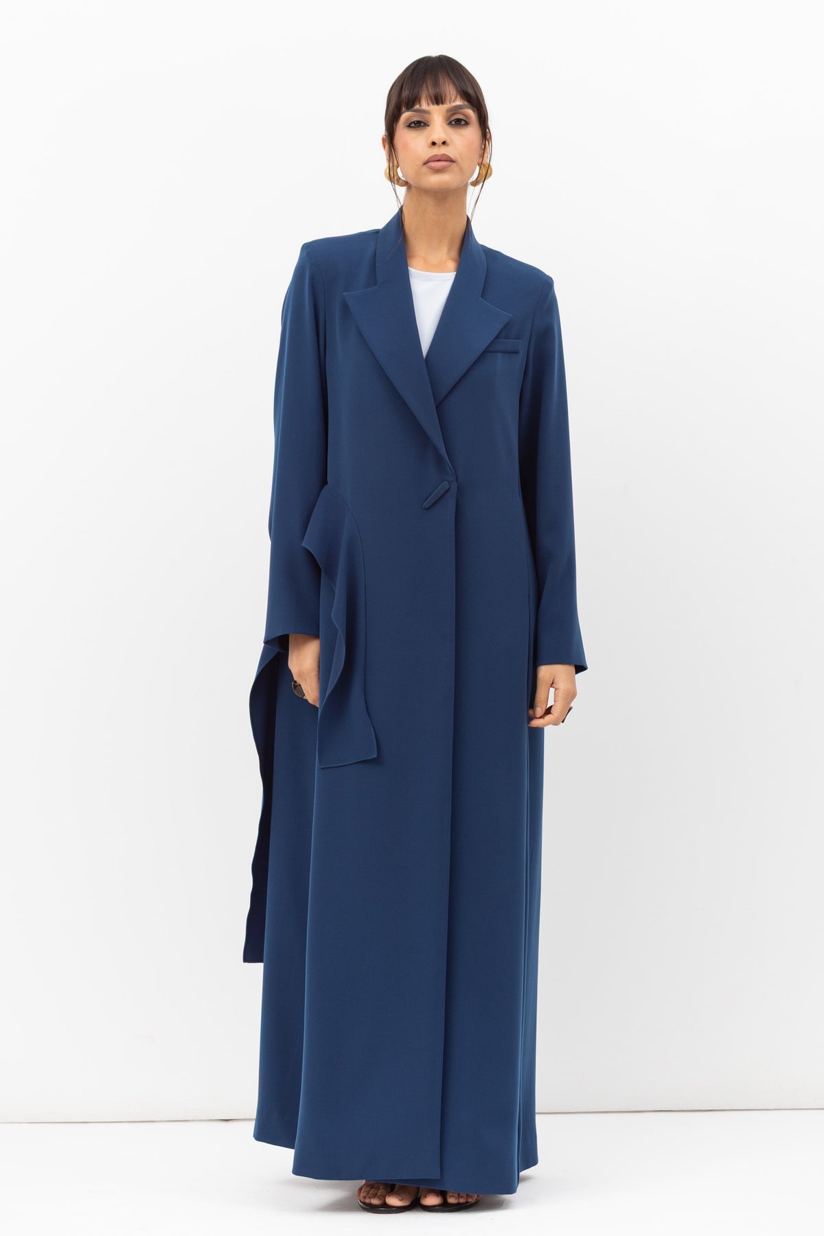 Tuxedo Abaya with Sash in Blue RTW