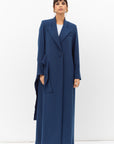 Tuxedo Abaya with Sash in Blue RTW