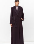 Tuxedo Abaya with Sash in Dark Purple RTW