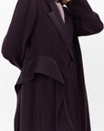 Tuxedo Abaya with Sash in Dark Purple
