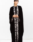 Velvet Abaya with Printed Black