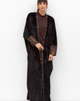 Velvet Butterfly Abaya in Printed Copper Black RTW