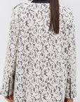 Winter Coat Lace Abaya in White