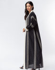 Loose Abaya in Black with Detail