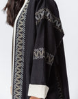 Loose Abaya in Black with Detail