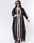 Loose Abaya in Black with Detail